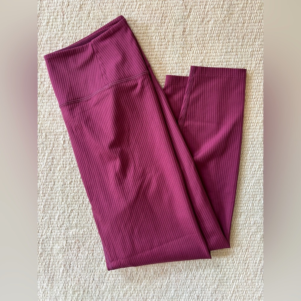 girlfriend collective Ribbed Leggings in Deep Berry